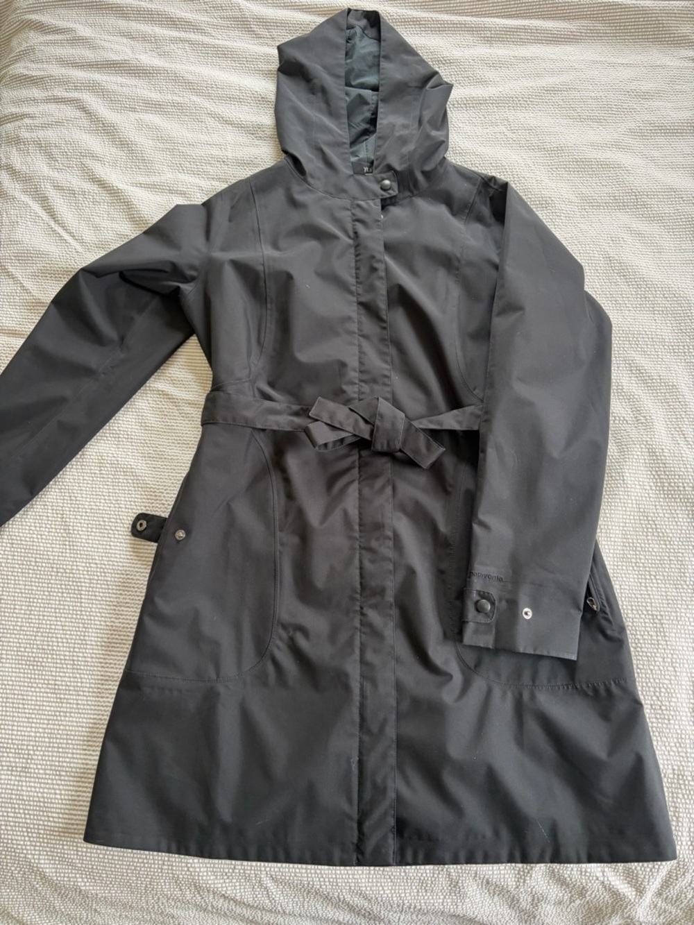 Patagonia Black Hooded Trench Coat